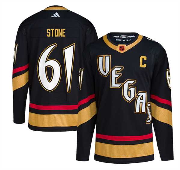 Mens Vegas Golden Knights #61 Mark Stone Black 2022-23 Reverse Retro Stitched Jersey Dzhi->vegas golden knights->NHL Jersey